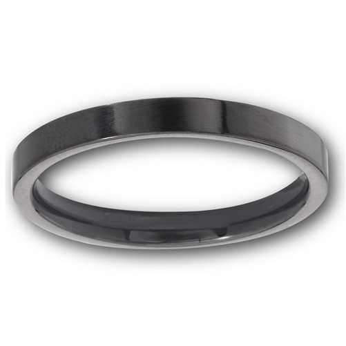 4mm Stainless Steel Flat Black IP Ring - Free Engraving